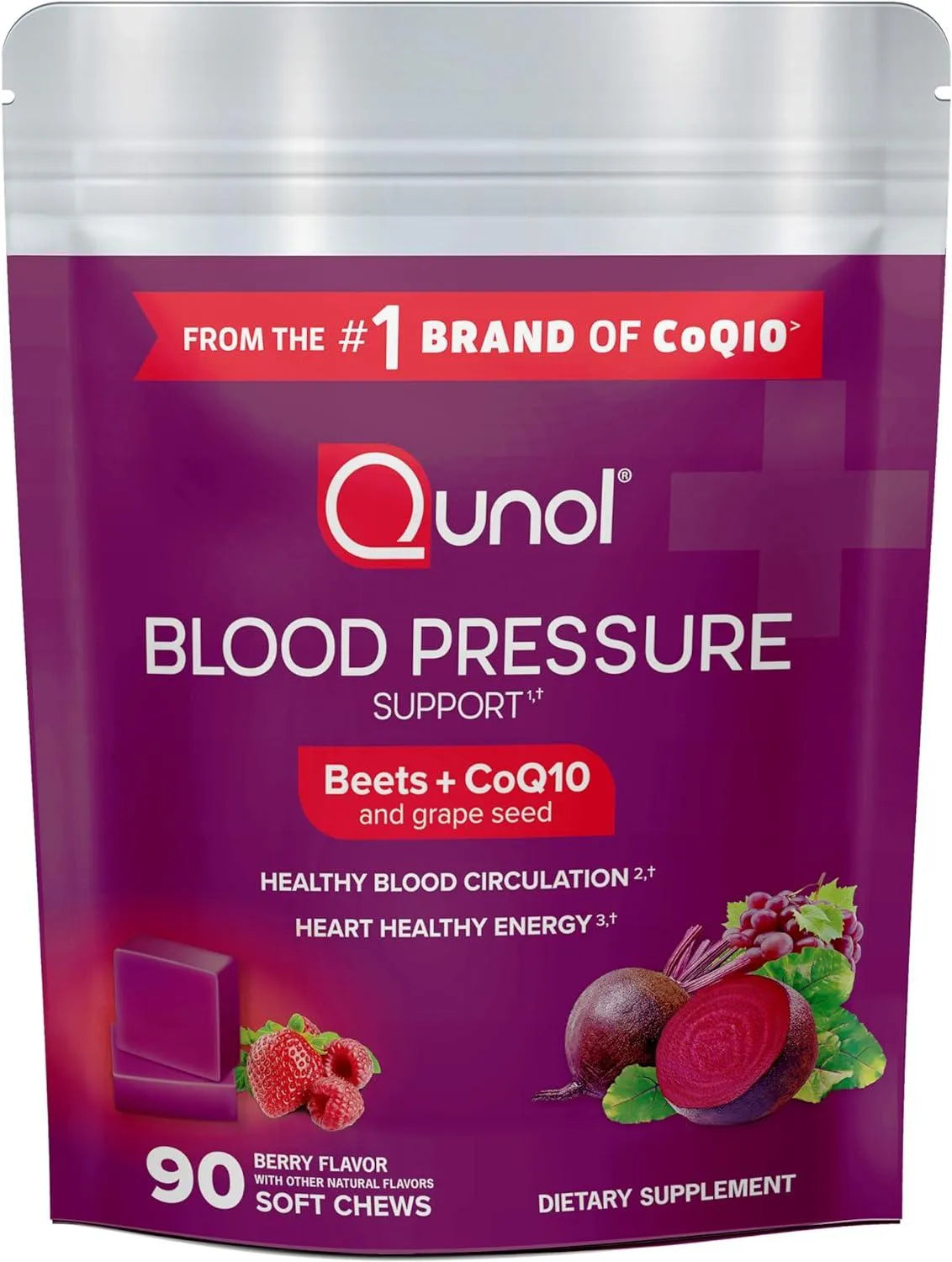 QUNOL - Qunol Beets Chews for Blood Pressure Support 90 Masticables - The Red Vitamin MX - Suplementos Alimenticios - {{ shop.shopifyCountryName }}