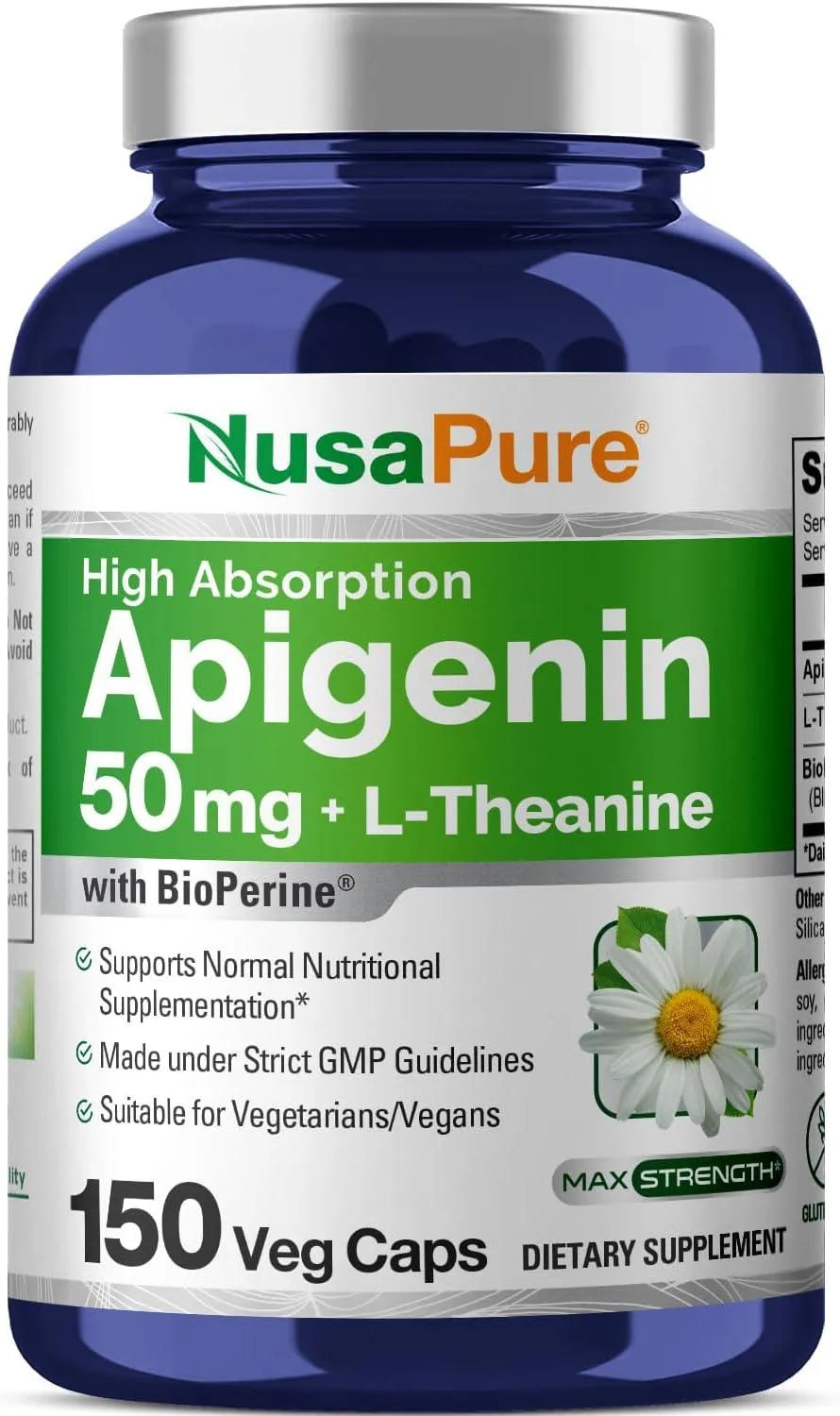 NUSAPURE - NusaPure Apigenin 50Mg. & L-Theanine 200Mg. 150 Capsulas - The Red Vitamin MX - Suplementos Alimenticios - {{ shop.shopifyCountryName }}