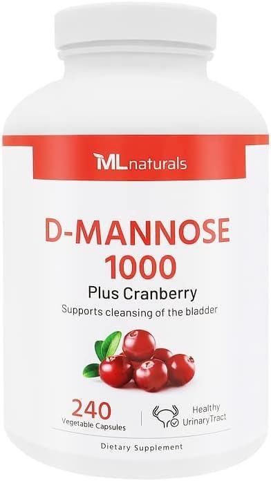 ML NATURALS - ML Naturals D-Mannose 1000Mg. 240 Capsulas - The Red Vitamin MX - Suplementos Alimenticios - {{ shop.shopifyCountryName }}