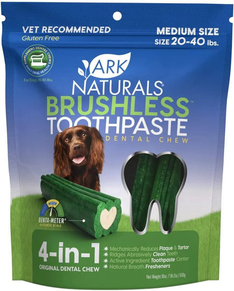 ARK NATURALS - Ark Naturals Brushless Toothpaste Dog Dental Chews for Medium Breeds 508Gr. - The Red Vitamin MX - Cuidado Dental Para Perros - {{ shop.shopifyCountryName }}