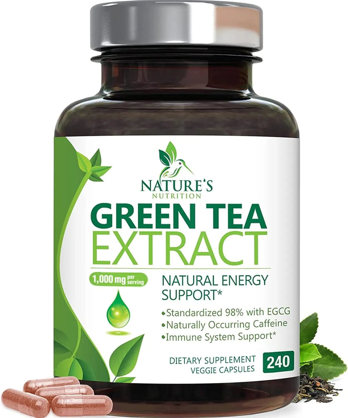 NATURE'S NUTRITION - Nature's Nutrition Green Tea Extract 1000Mg. 240 Capsulas - The Red Vitamin MX - Suplementos Alimenticios - {{ shop.shopifyCountryName }}