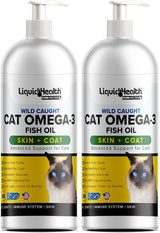 Liquid Health Pets Wild Caught Omega 3 Fish Oil for Cats 8 Fl.Oz. 2 Pack