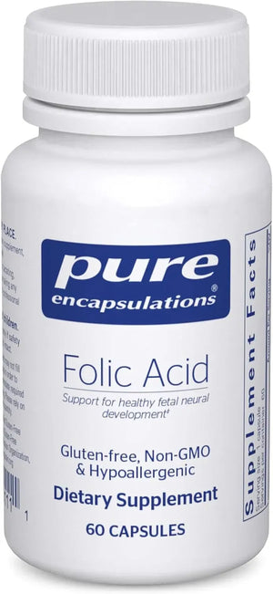 PURE ENCAPSULATIONS - Pure Encapsulations Folic Acid 60 Capsulas - The Red Vitamin MX - Suplementos Alimenticios - {{ shop.shopifyCountryName }}