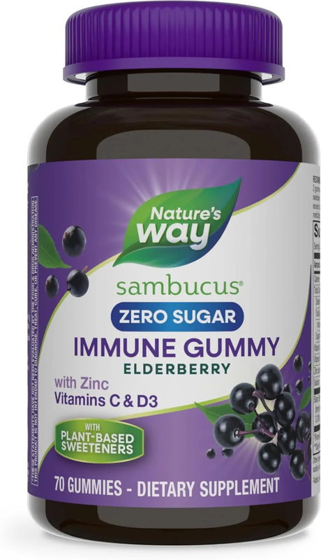 NATURE'S WAY - Nature’s Way Sambucus Zero Sugar Immune Gummies 70 Gomitas - The Red Vitamin MX - Suplementos Alimenticios - {{ shop.shopifyCountryName }}