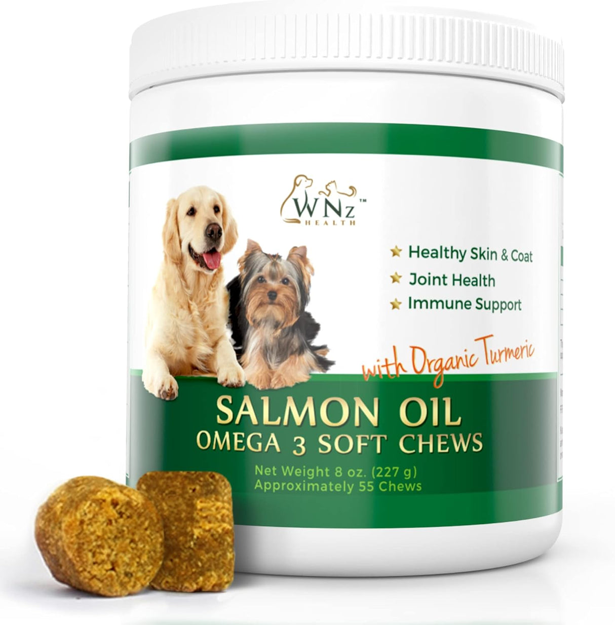 WNz Health Omega 3 Skin and Coat Chews for Dogs 55 Masticables
