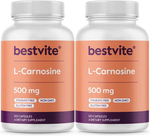 BESTVITE - BESTVITE L-Carnosine 500Mg. 120 Capsulas 2 Pack - The Red Vitamin MX - Suplementos Alimenticios - {{ shop.shopifyCountryName }}
