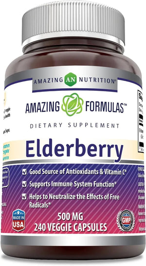 AMAZING FORMULAS - Amazing Formulas Elderberry 500Mg. 240 Capsulas - The Red Vitamin MX - Suplementos Alimenticios - {{ shop.shopifyCountryName }}