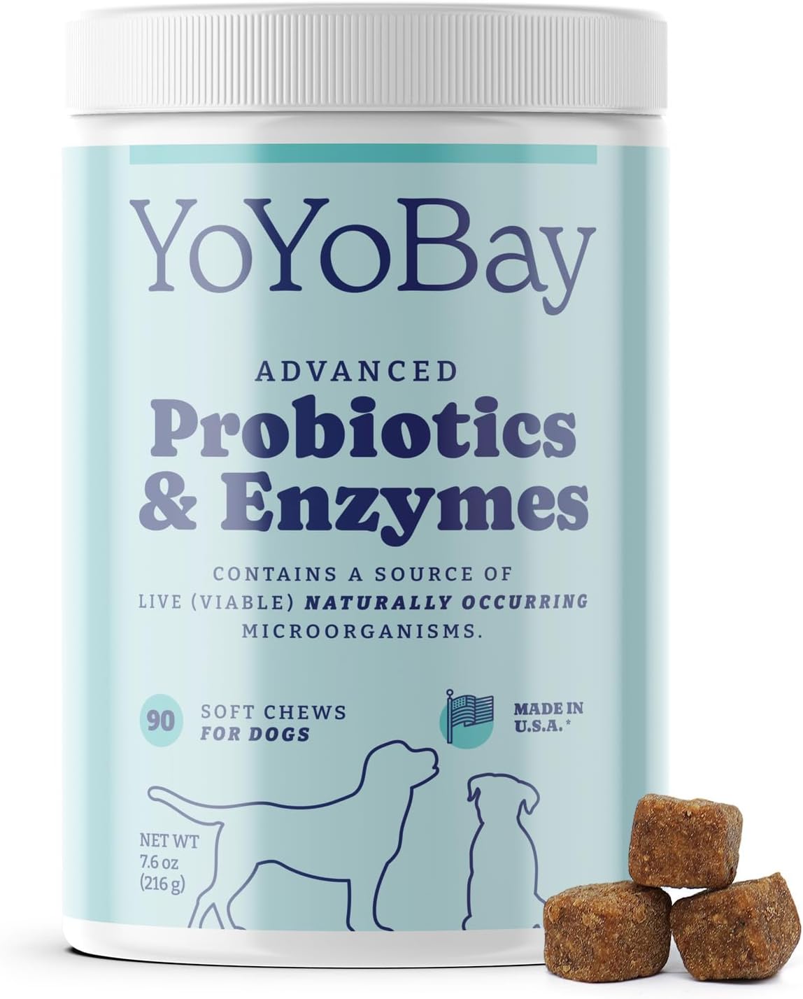 YoYoBay Probiotics and Digestive Enzymes for Dogs 90 Masticables