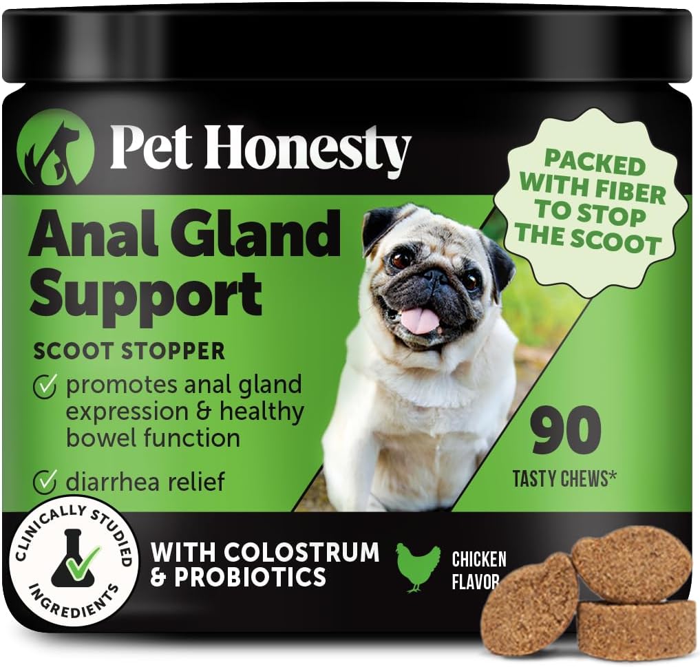 Pet Honesty Dog Scoot Stopper Complete Anal Gland Support 90 Masticables