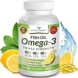 NATURE'S BRANCH - Nature's Branch Best Triple Strength Omega 3 Fish Oil 2400Mg. 120 Capsulas Blandas - The Red Vitamin MX - Suplementos Alimenticios - {{ shop.shopifyCountryName }}