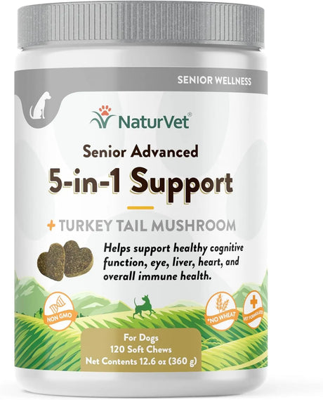 NATURVET - NaturVet Senior Advanced 5-in-1 Support Dog 120 Masticables - The Red Vitamin MX - Multivitamínicos Para Perros - {{ shop.shopifyCountryName }}