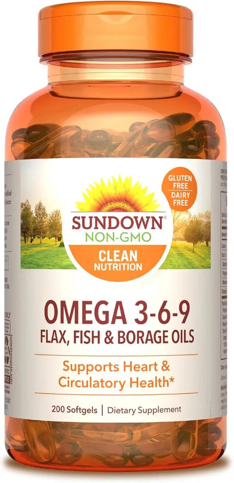 SUNDOWN - Sundown Omega 3 6 9 with Flax Fish and Borage Oils 200 Capsulas Blandas - The Red Vitamin MX - Suplementos Alimenticios - {{ shop.shopifyCountryName }}