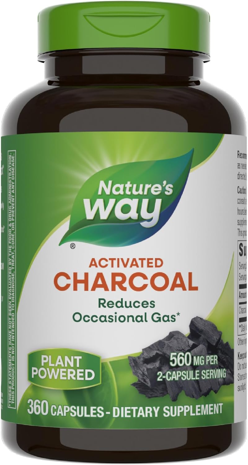 Nature's Way Activated Charcoal 560Mg. 360 Capsulas