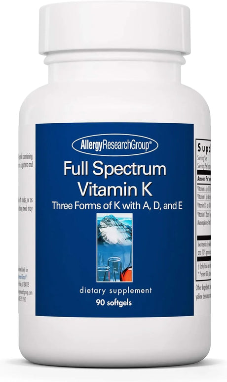 ALLERGY RESEARCH GROUP - Allergy Research Group Full Spectrum Vitamin K 90 Capsulas Blandas - The Red Vitamin MX - Suplementos Alimenticios - {{ shop.shopifyCountryName }}