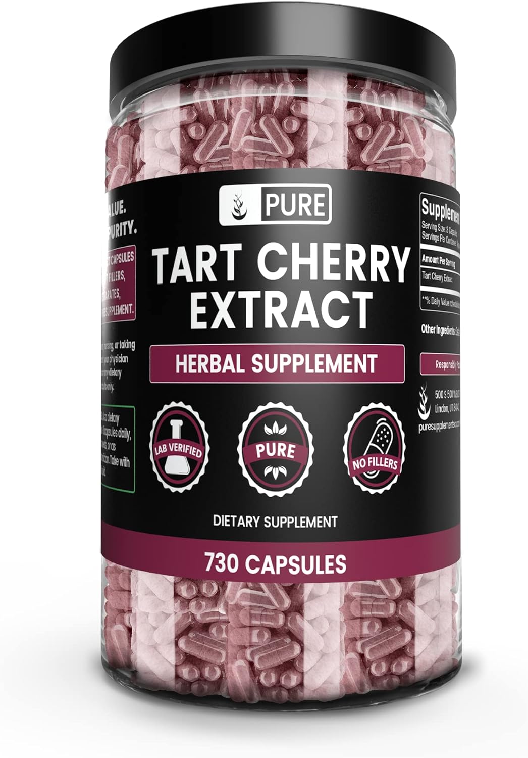 PURE ORIGINAL INGREDIENTS Tart Cherry Extract 730 Capsulas