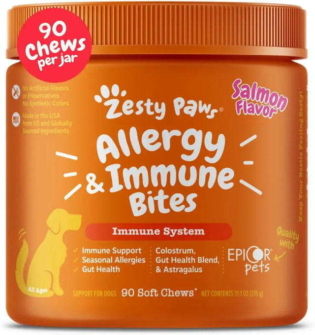 ZESTY PAWS - Zesty Paws Dog Allergy Relief Salmon 90 Masticables - The Red Vitamin MX - Remedios Para La Picazón De Perros - {{ shop.shopifyCountryName }}