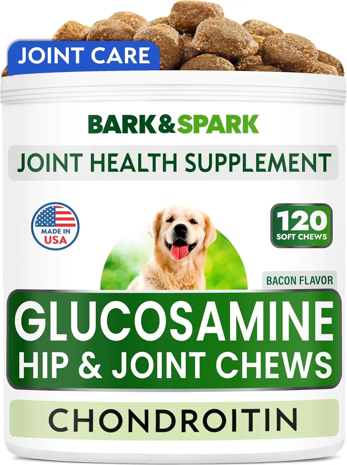 BARK&SPARK - BARK&SPARK Glucosamine Chondroitin Dog Hip & Joint 120 Masticables - The Red Vitamin MX - Cuidado De Cadera Y Articulaciones Para Perros - {{ shop.shopifyCountryName }}
