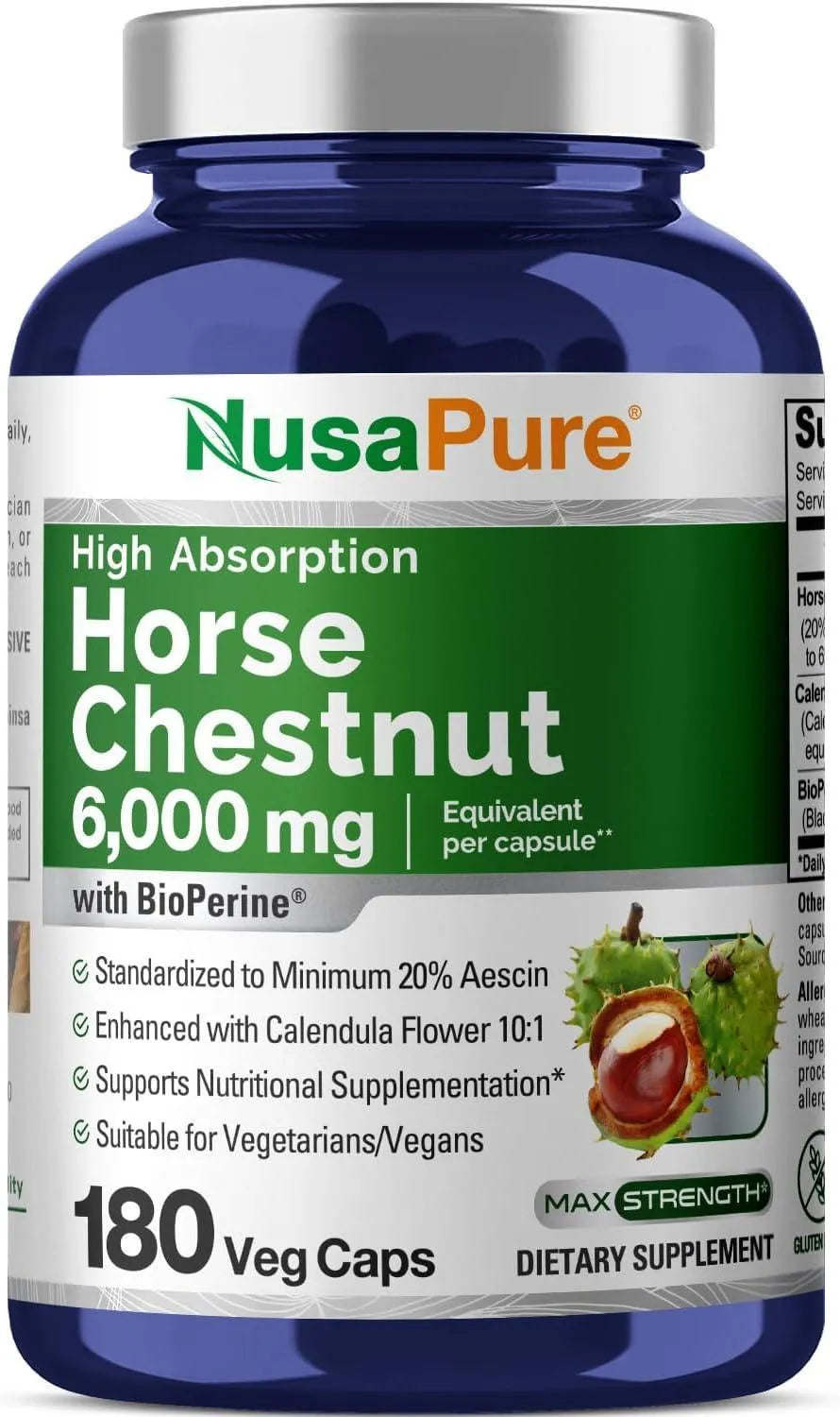 NUSAPURE - NusaPure Horse Chestnut 6000Mg. 180 Capsulas - The Red Vitamin MX - Suplementos Alimenticios - {{ shop.shopifyCountryName }}