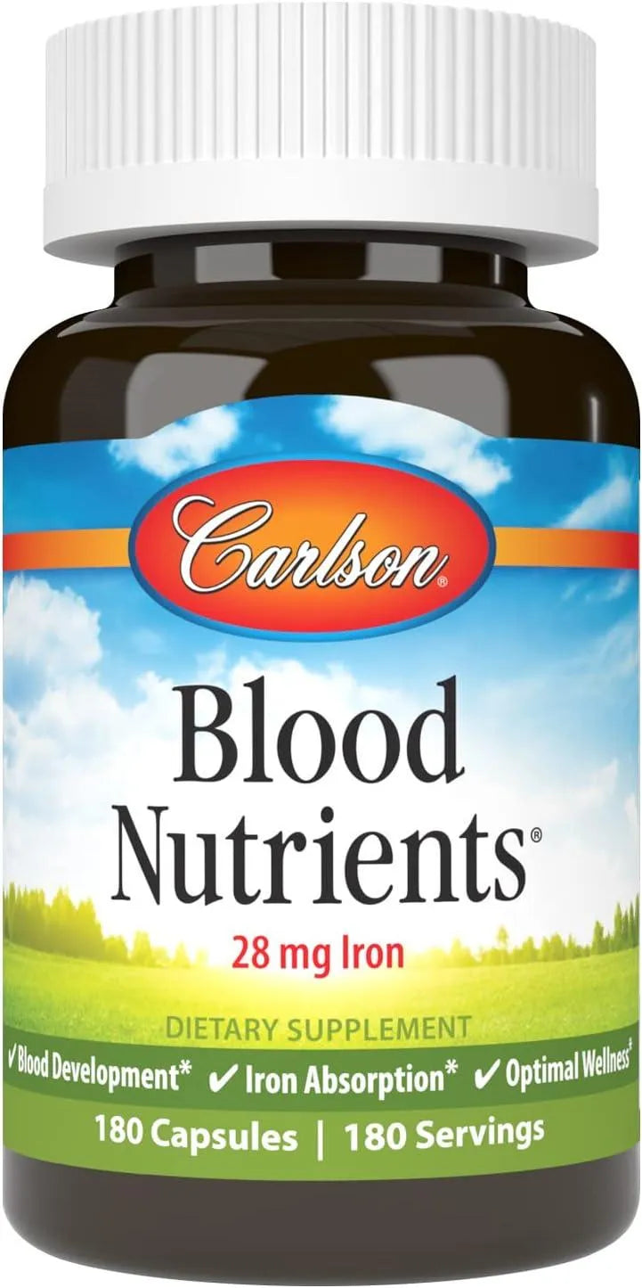 CARLSON - Carlson Blood Nutrients 180 Capsulas - The Red Vitamin MX - Suplementos Alimenticios - {{ shop.shopifyCountryName }}