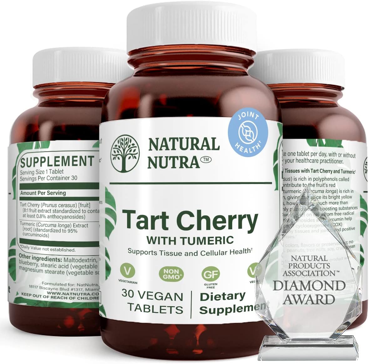 Natural Nutra Tart Cherry Extract with Turmeric Curcumin 30 Tabletas