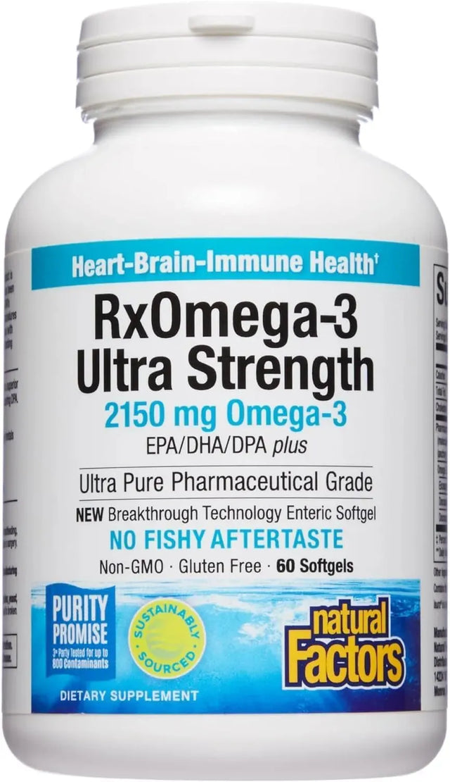 NATURAL FACTORS - Natural Factors Ultra Strength RxOmega-3 Fish Oil 60 Capsulas Blandas - The Red Vitamin MX - Suplementos Alimenticios - {{ shop.shopifyCountryName }}