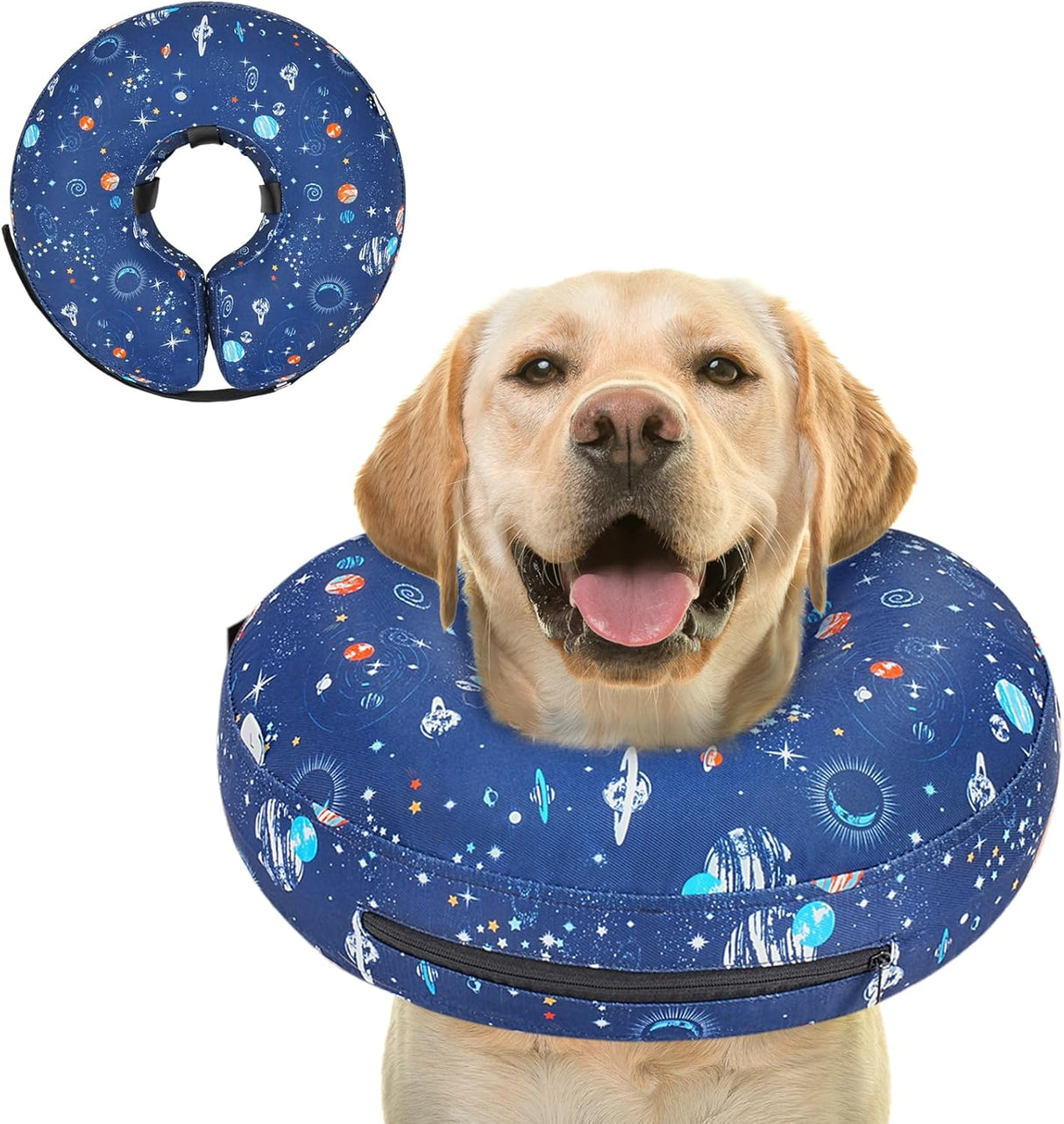 Toptakeit Elevated Inflatable Dog Collar NAVY XLARGE