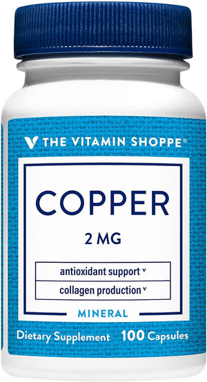 The Vitamin Shoppe Copper 2Mg. 100 Capsulas