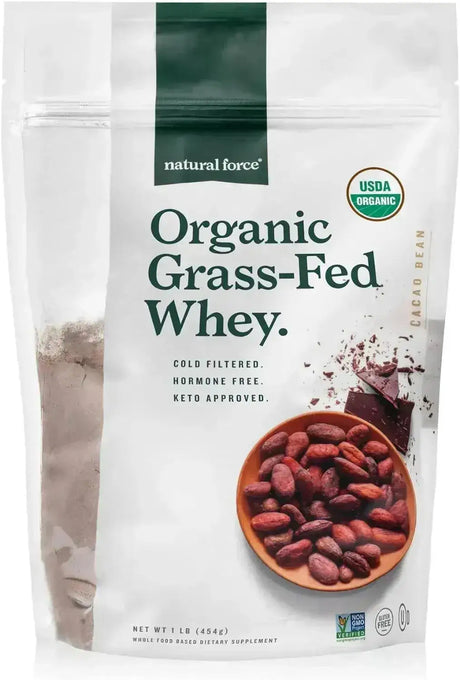 NATURAL FORCE - Natural Force Grass Fed Organic Whey Protein Powder Chocolate 454Gr. - The Red Vitamin MX - Suplementos Alimenticios - {{ shop.shopifyCountryName }}