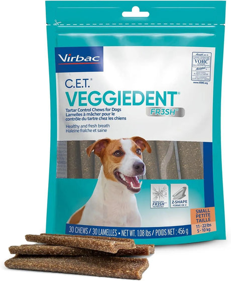 VIRBAC - Virbac CET Veggiedent FR3SH Tartar Control Chews for Dogs Small 30 Piezas - The Red Vitamin MX - Cuidado Dental Para Perros - {{ shop.shopifyCountryName }}