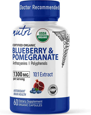 NUTRI ORGANIC - Nutri Organic Blueberry Pomegranate 60 Capsulas - The Red Vitamin MX - Suplementos Alimenticios - {{ shop.shopifyCountryName }}