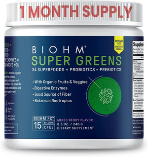 BIOHM - BIOHM Super Greens Green Superfood Powder 30 Servicios Mixed Berry Flavor 240Gr. - The Red Vitamin MX - Suplementos Alimenticios - {{ shop.shopifyCountryName }}