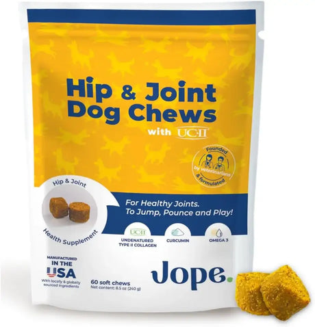 JOPE - Jope Hip and Joint Dog Chews with UC-II Collagen 60 Masticables - The Red Vitamin MX - Cuidado De Cadera Y Articulaciones Para Perros - {{ shop.shopifyCountryName }}