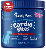 Zesty Paws Senior Advanced Cardiovascular Support for Dogs Salmon 90 Masticables