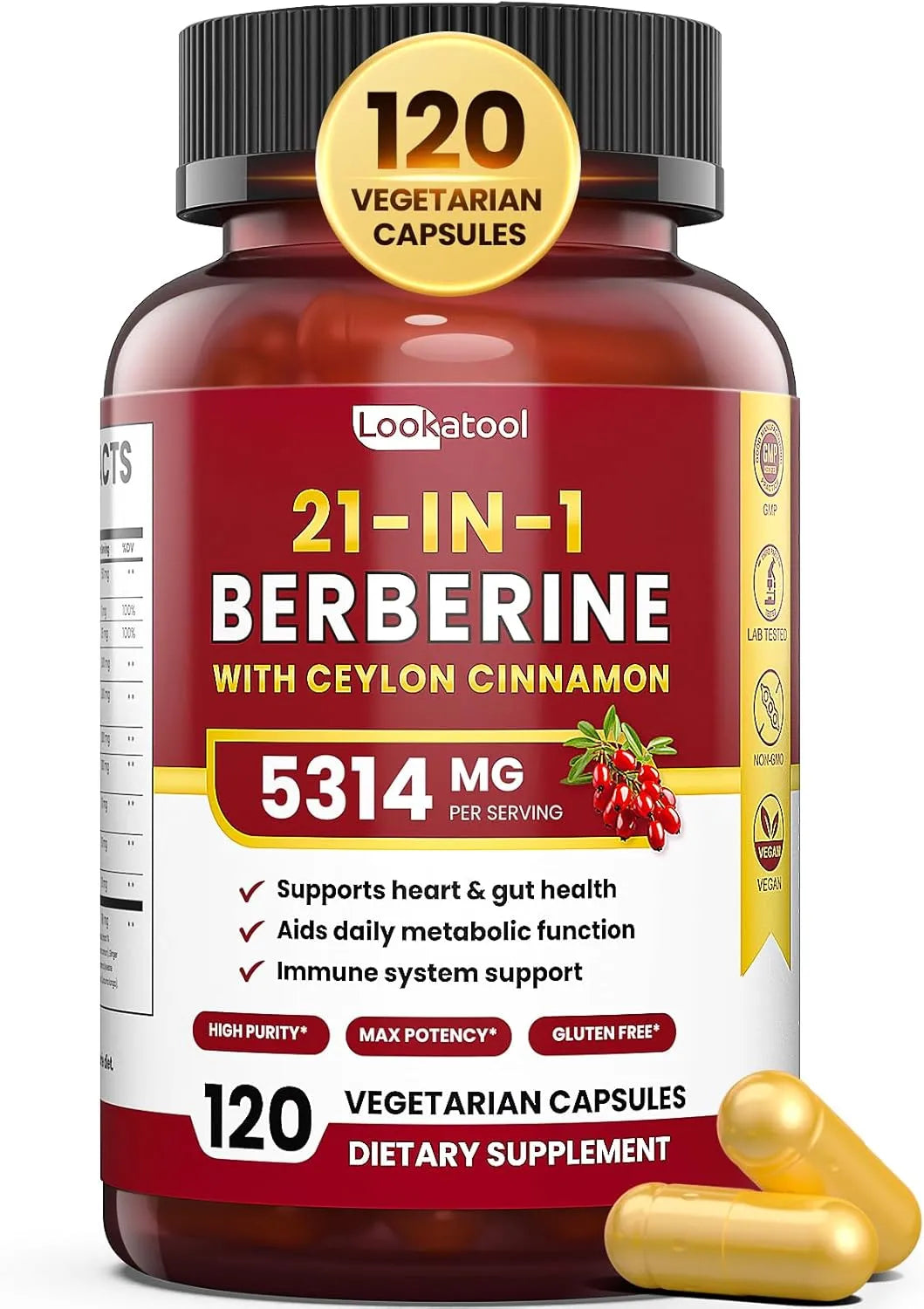 LOOKATOOL - Lookatool 21-in-1 Berberine with Ceylon Cinnamon 120 Capsulas - The Red Vitamin MX - Suplementos Alimenticios - {{ shop.shopifyCountryName }}