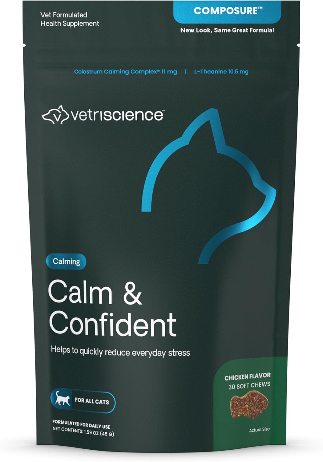VetriScience Composure Calming Formula for Cats Chicken 30 Masticables
