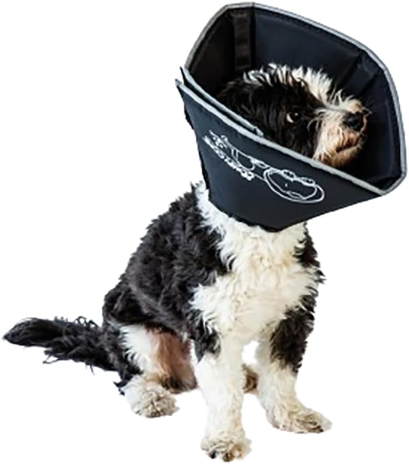All Four Paws Comfy Cone Pet Cone for Dogs BLACK LARGE
