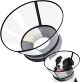 ICOYEA Sponge Core Dog Cone GRAY Size 2 Neck: 8.7"- 10.7"
