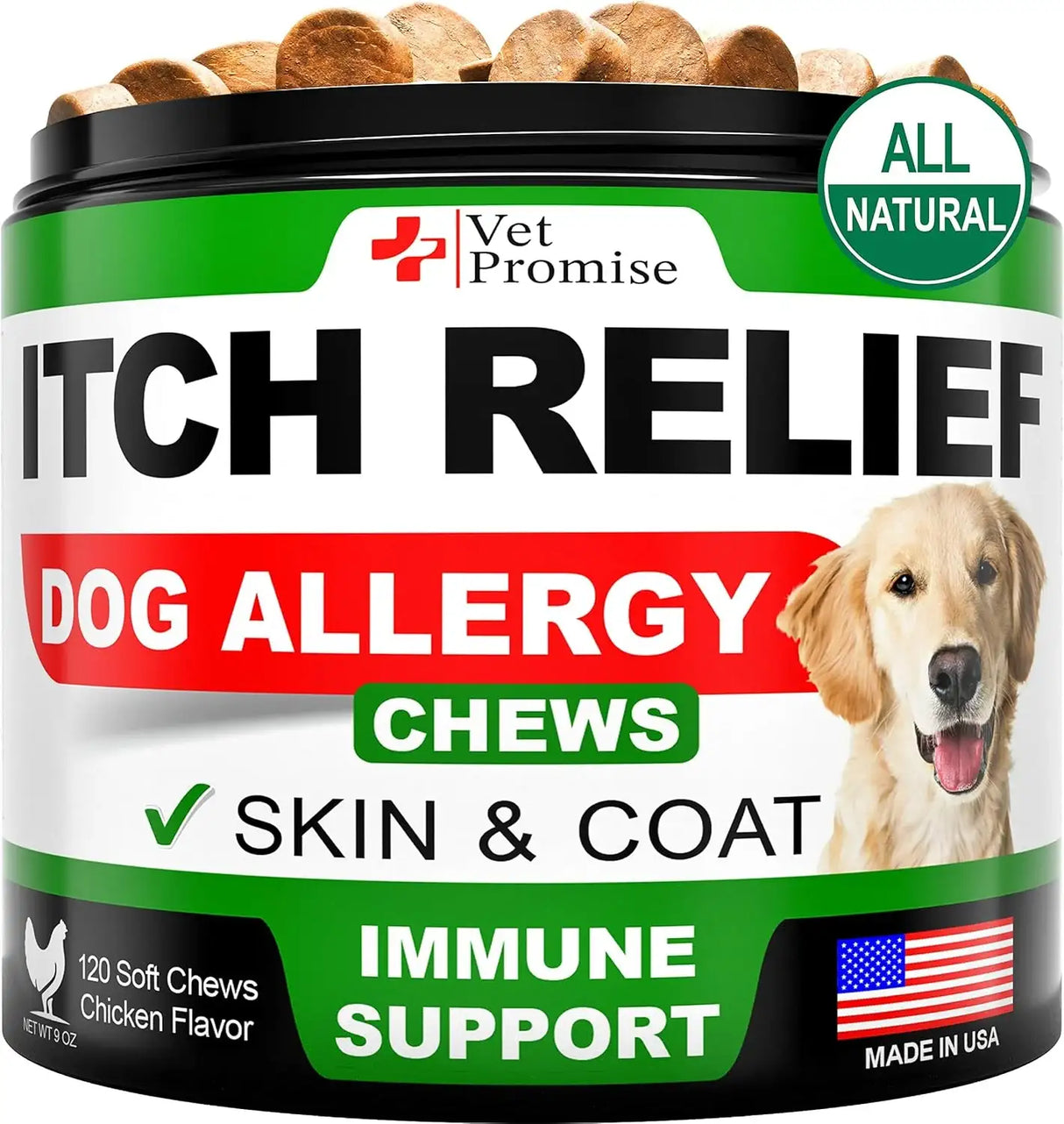 VET PROMISE - Vet Promise Dog Allergy Relief Chews 120 Masticables - The Red Vitamin MX - Remedios Para La Picazón De Perros - {{ shop.shopifyCountryName }}