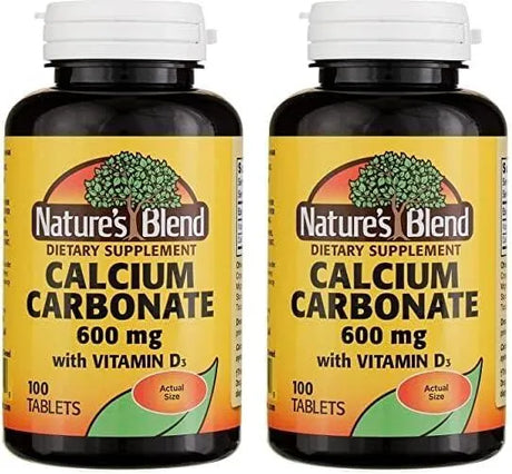 NATURE'S BLEND - Nature's Blend Calcium Carbonate 600Mg. with D3 100 Tabletas 2 Pack - The Red Vitamin MX - Suplementos Alimenticios - {{ shop.shopifyCountryName }}