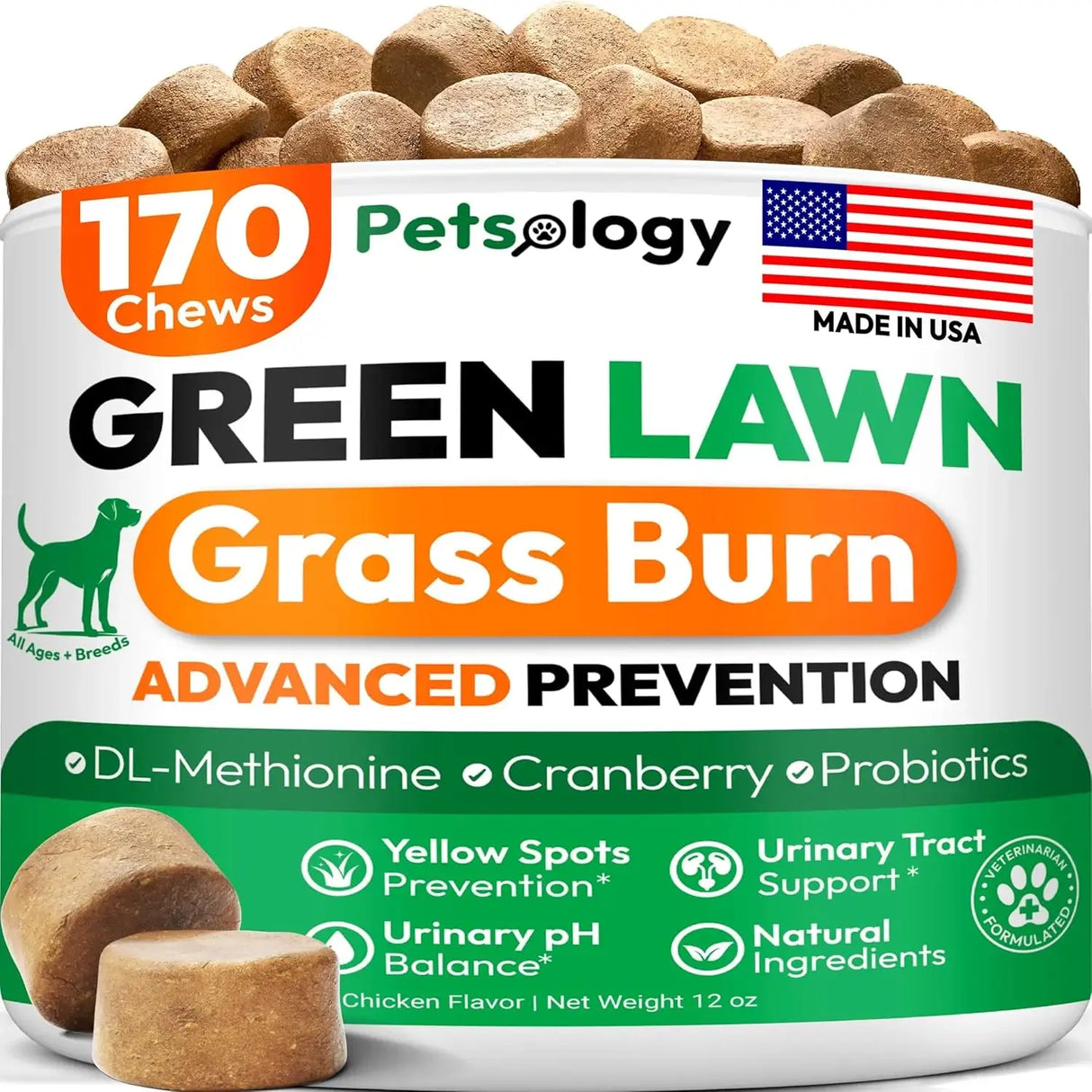 PETSOLOGY - Petsology Dog Urine Neutralizer for Lawn 170 Masticables - The Red Vitamin MX - Salud De Tracto Urinario Para Perros - {{ shop.shopifyCountryName }}