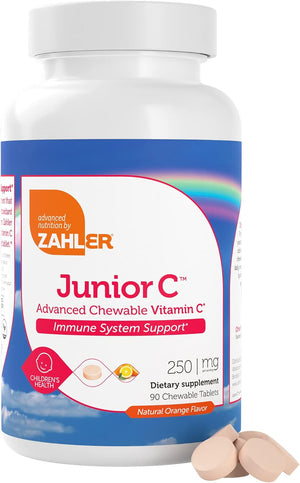 Zahler Junior C Advanced Chewable Vitamin C for Kids 90 Tabletas Masticables