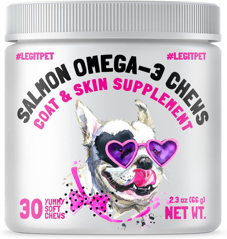 LEGITPET - LEGITPET Omega 3 Alaskan Salmon Oil Treats for Dogs 30 Masticables - The Red Vitamin MX - Aceite De Pescado Para Perros - {{ shop.shopifyCountryName }}