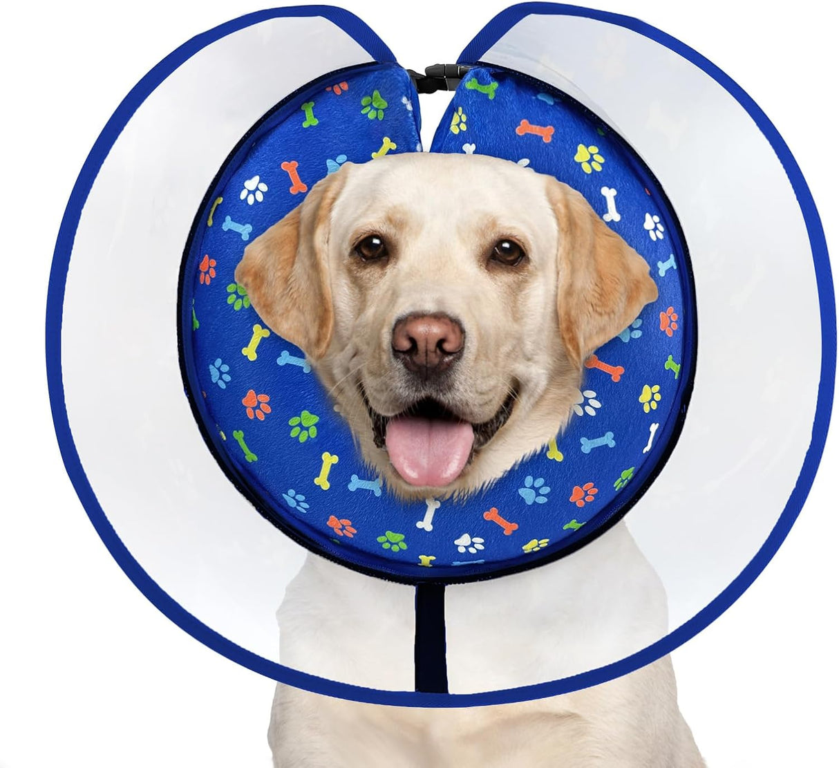 Uaidie Dog Cone Collar with Enhanced Anti-Licking BLUE MEDIUM