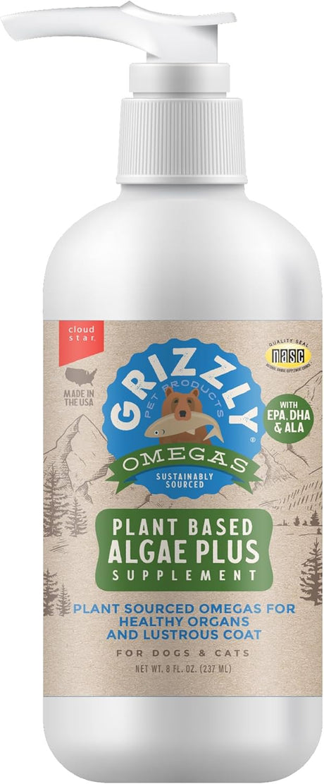 GRIZZLY PET - Grizzly Pet Products Algal Plus Omega 3-6-9 for Dogs and Cats 8 Fl.Oz. - The Red Vitamin MX - Aceite De Pescado Para Perros - {{ shop.shopifyCountryName }}