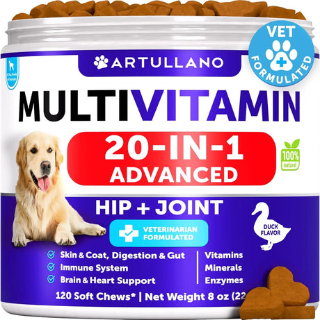 ARTULLANO - Artullano Dog Multivitamin Chewable with Glucosamine 20 in 1 120 Masticables - The Red Vitamin MX - Multivitamínicos Para Perros - {{ shop.shopifyCountryName }}
