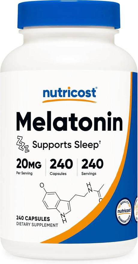 NUTRICOST - Nutricost Melatonin 20Mg. 240 Capsulas - The Red Vitamin MX - Suplementos Alimenticios - {{ shop.shopifyCountryName }}