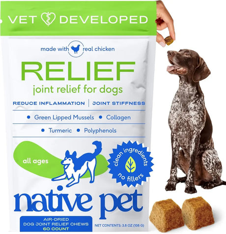 NATIVE PET - Native Pet Pain Relief for Dogs Joint Health 60 Masticables - The Red Vitamin MX - Cuidado De Cadera Y Articulaciones Para Perros - {{ shop.shopifyCountryName }}