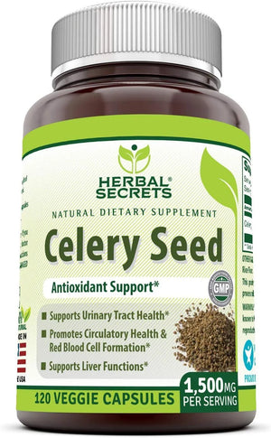 HERBAL SECRETS - Herbal Secrets Celery Seed Extract 1500Mg. 120 Capsulas - The Red Vitamin MX - Suplementos Alimenticios - {{ shop.shopifyCountryName }}