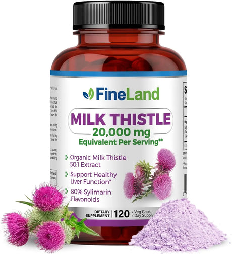 FINELAND - FineLand Milk Thistle Silymarin Extract 50:1 Max Strength 120 Capsulas - The Red Vitamin MX - Suplementos Alimenticios - {{ shop.shopifyCountryName }}