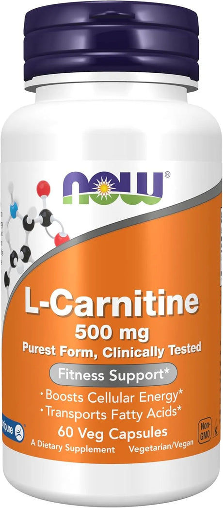 NOW SUPPLEMENTS - NOW Supplements L-Carnitine 500Mg. 60 Capsulas - The Red Vitamin MX - Suplementos Alimenticios - {{ shop.shopifyCountryName }}